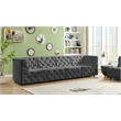 Bowery Hill Contemporary Deep Button Tufted Soft Grey Velvet Modular Sofa