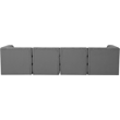 Bowery Hill Contemporary Deep Button Tufted Soft Grey Velvet Modular Sofa