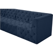Bowery Hill Contemporary Deep Button Tufted Soft Navy Velvet Modular Sofa