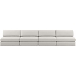 Bowery Hill Upholstered Beige Durable Linen Textured Fabric Modular Sofa