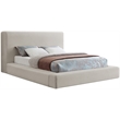 Bowery Hill Contemporary Beige Linen Textured Fabric Full Bed