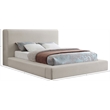 Bowery Hill Contemporary Beige Linen Textured Fabric Full Bed