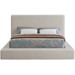 Bowery Hill Contemporary Beige Linen Textured Fabric Full Bed