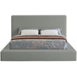 Bowery Hill Contemporary Grey Linen Textured Fabric Full Bed