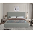Bowery Hill Contemporary Grey Linen Textured Fabric Full Bed