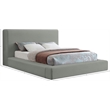 Bowery Hill Contemporary Grey Linen Textured Fabric Full Bed