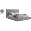 Bowery Hill Contemporary Grey Linen Textured Fabric Full Bed