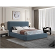 Bowery Hill Contemporary Navy Linen Textured Fabric Full Bed