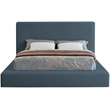 Bowery Hill Contemporary Navy Linen Textured Fabric Full Bed