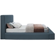 Bowery Hill Contemporary Navy Linen Textured Fabric Full Bed