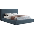 Bowery Hill Contemporary Navy Linen Textured Fabric Full Bed