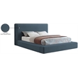 Bowery Hill Contemporary Navy Linen Textured Fabric Full Bed