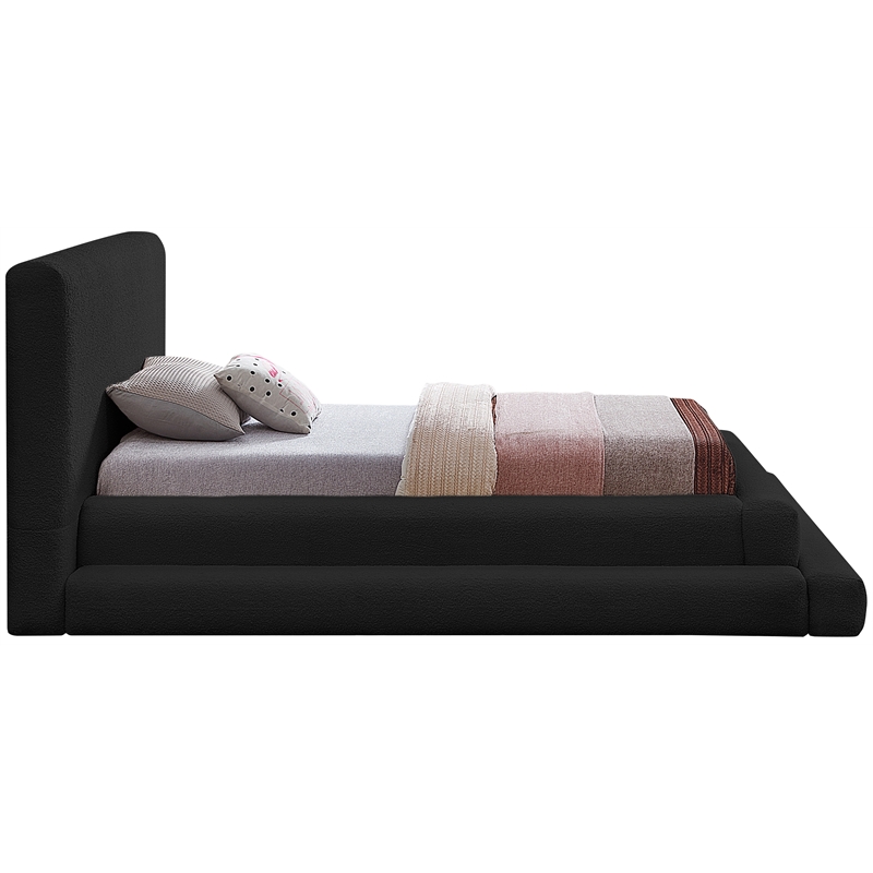 Bowery Hill Contemporary Soft Plush Black Teddy Fabric Twin Bed