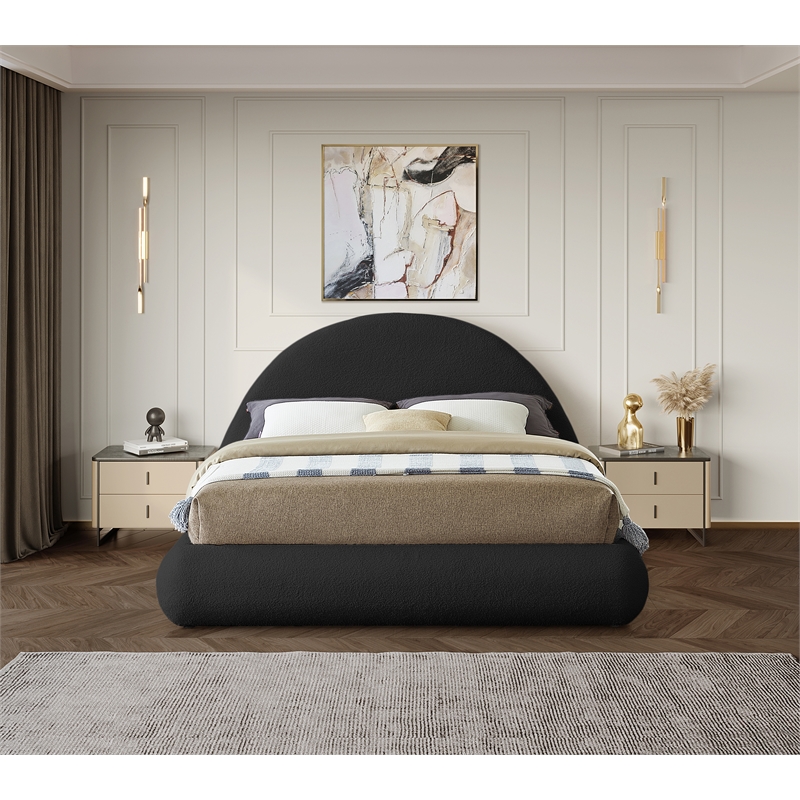 Bowery Hill Contemporary Soft Plush Black Teddy Fabric Full Bed