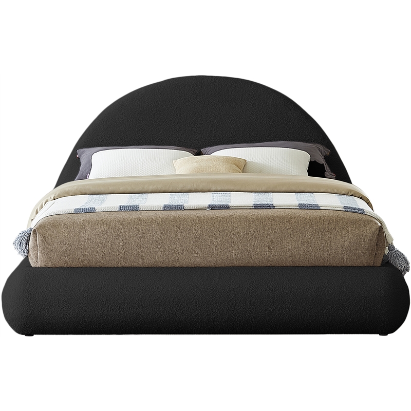 Bowery Hill Contemporary Soft Plush Black Teddy Fabric Full Bed