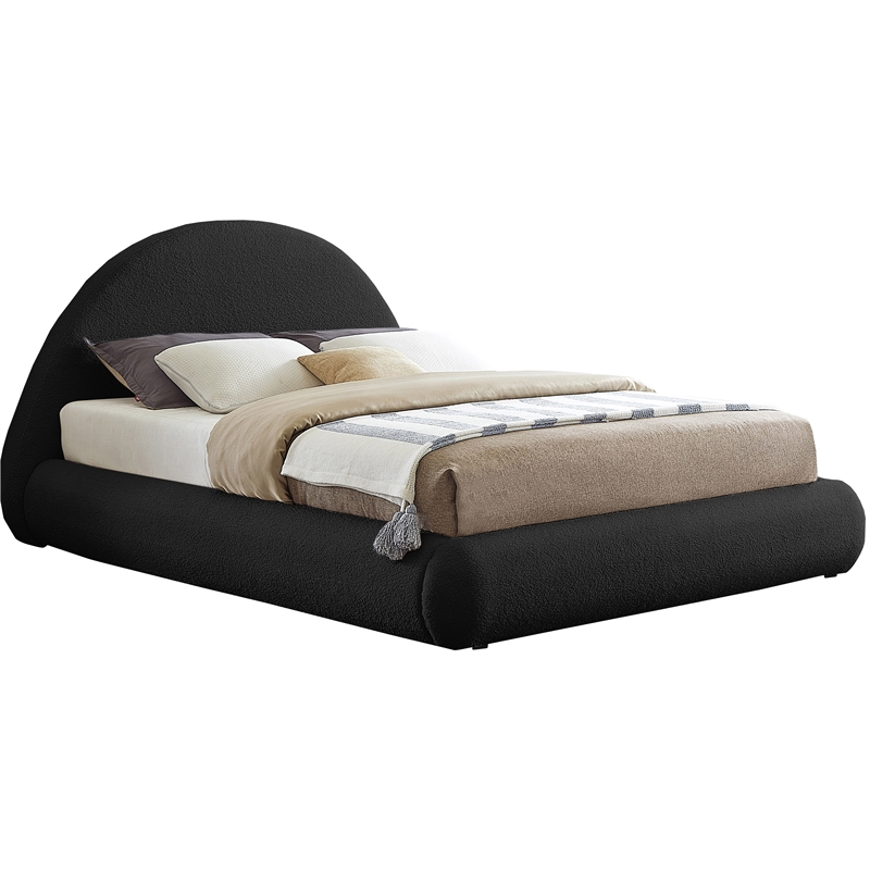 Bowery Hill Contemporary Soft Plush Black Teddy Fabric Full Bed