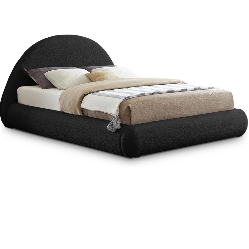 Bowery Hill Contemporary Soft Plush Black Teddy Fabric Full Bed