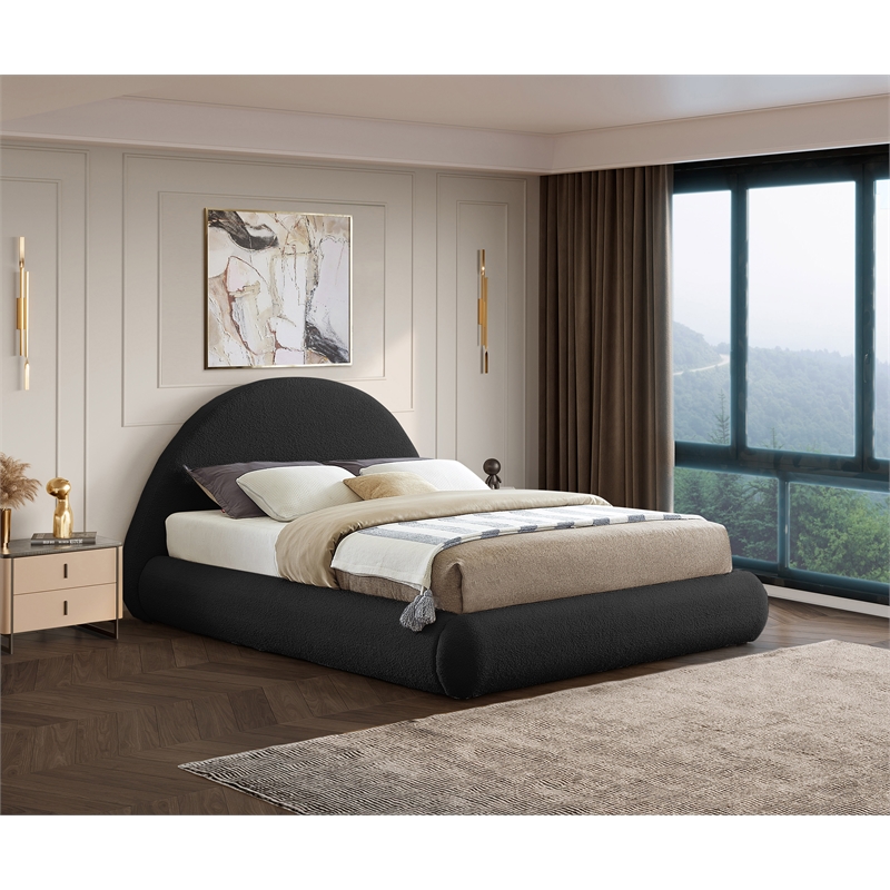 Bowery Hill Contemporary Soft Plush Black Teddy Fabric Full Bed