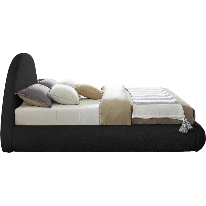 Bowery Hill Contemporary Soft Plush Black Teddy Fabric Full Bed