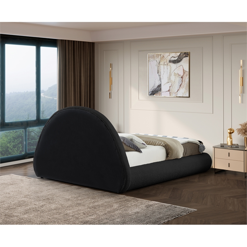 Bowery Hill Contemporary Soft Plush Black Teddy Fabric Full Bed