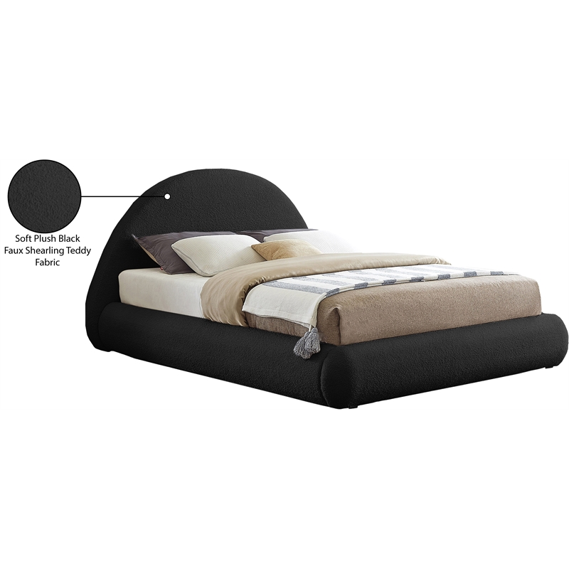 Bowery Hill Contemporary Soft Plush Black Teddy Fabric Full Bed
