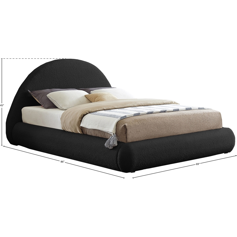 Bowery Hill Contemporary Soft Plush Black Teddy Fabric Full Bed