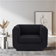 Bowery Hill Contemporary Soft Black Linen Textured Fabric Chair