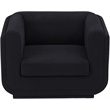 Bowery Hill Contemporary Soft Black Linen Textured Fabric Chair