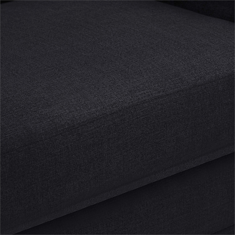 Bowery Hill Contemporary Soft Black Linen Textured Fabric Chair