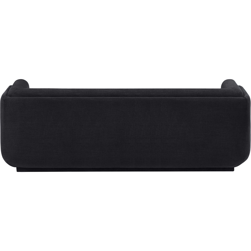 Bowery Hill Contemporary Soft Black Linen Textured Fabric Sofa