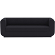 Bowery Hill Contemporary Soft Black Linen Textured Fabric Sofa
