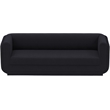 Bowery Hill Contemporary Soft Black Linen Textured Fabric Sofa