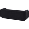 Bowery Hill Contemporary Soft Black Linen Textured Fabric Sofa