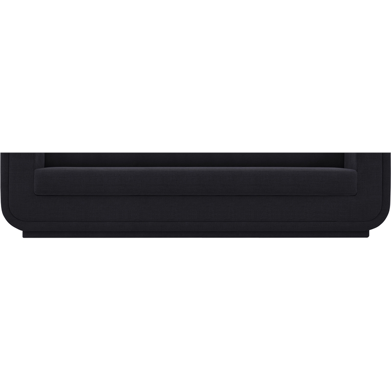 Bowery Hill Contemporary Soft Black Linen Textured Fabric Sofa