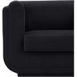 Bowery Hill Contemporary Soft Black Linen Textured Fabric Sofa