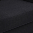 Bowery Hill Contemporary Soft Black Linen Textured Fabric Sofa