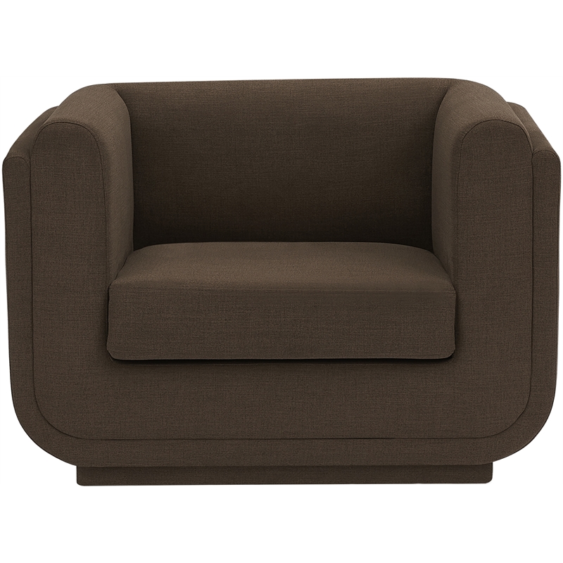 Bowery Hill Contemporary Soft Brown Linen Textured Fabric Chair