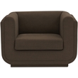 Bowery Hill Contemporary Soft Brown Linen Textured Fabric Chair