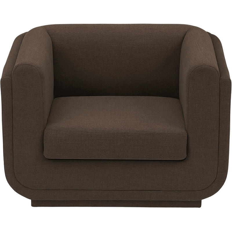 Bowery Hill Contemporary Soft Brown Linen Textured Fabric Chair