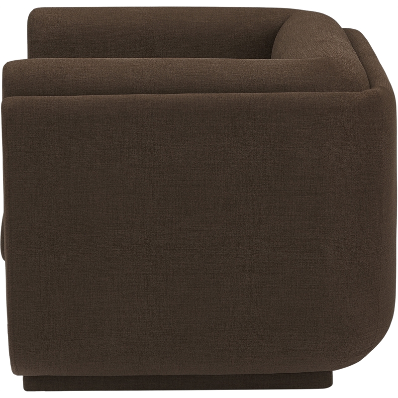 Bowery Hill Contemporary Soft Brown Linen Textured Fabric Chair