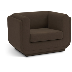 Bowery Hill Contemporary Soft Brown Linen Textured Fabric Chair