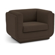 Bowery Hill Contemporary Soft Brown Linen Textured Fabric Chair