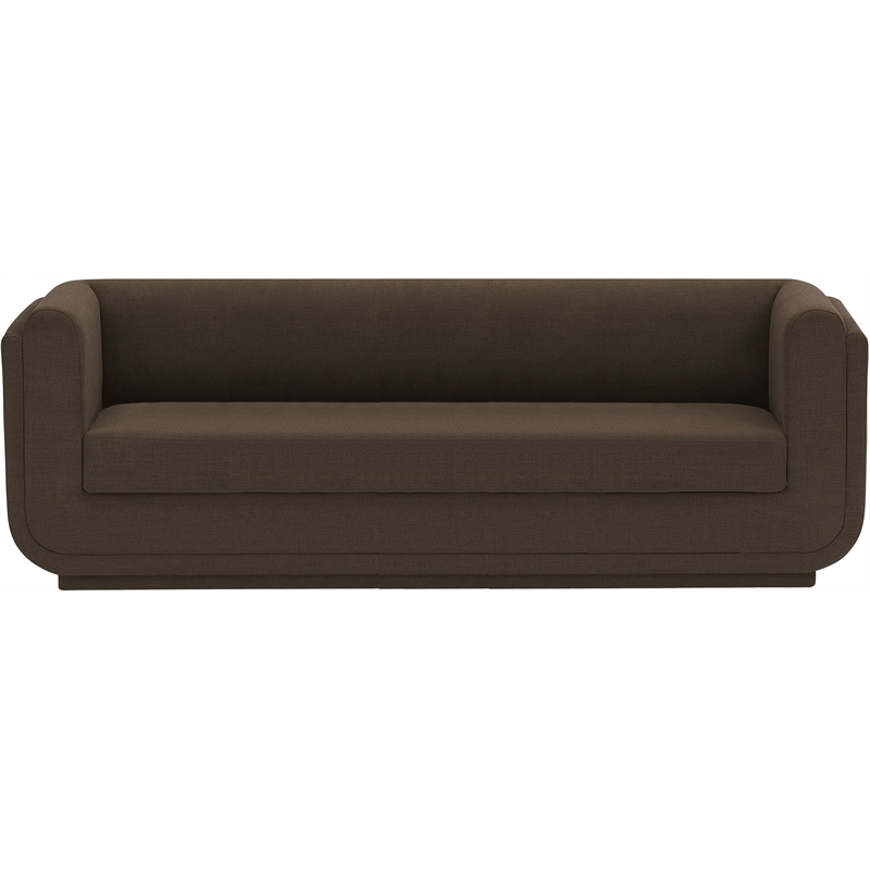 Bowery Hill Contemporary Soft Brown Linen Textured Fabric Sofa