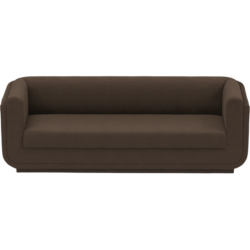 Bowery Hill Contemporary Soft Brown Linen Textured Fabric Sofa