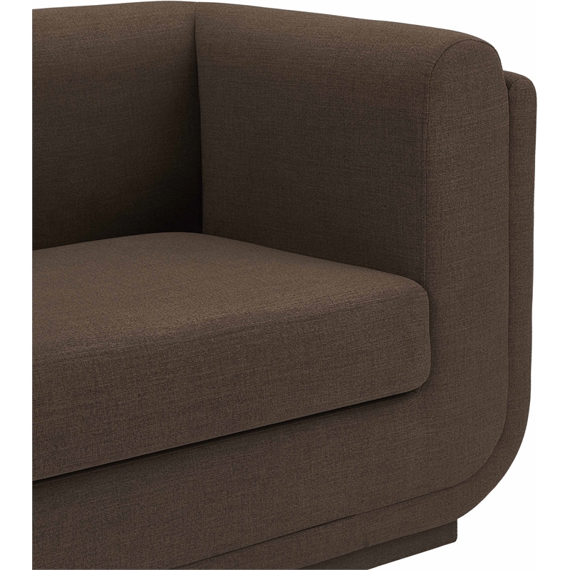 Bowery Hill Contemporary Soft Brown Linen Textured Fabric Sofa
