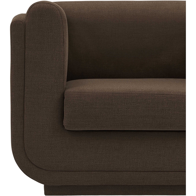Bowery Hill Contemporary Soft Brown Linen Textured Fabric Sofa