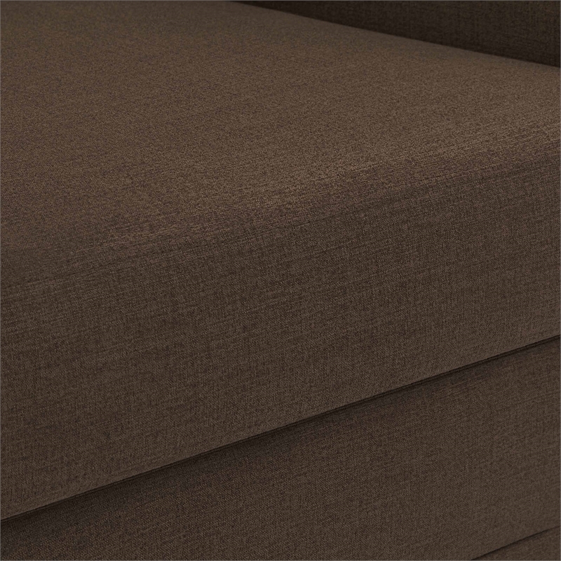 Bowery Hill Contemporary Soft Brown Linen Textured Fabric Sofa