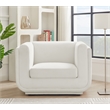 Bowery Hill Contemporary Soft Cream Linen Textured Fabric Chair