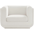 Bowery Hill Contemporary Soft Cream Linen Textured Fabric Chair