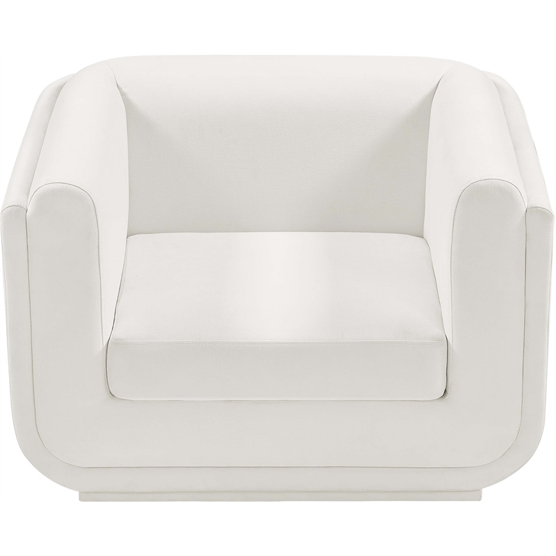 Bowery Hill Contemporary Soft Cream Linen Textured Fabric Chair